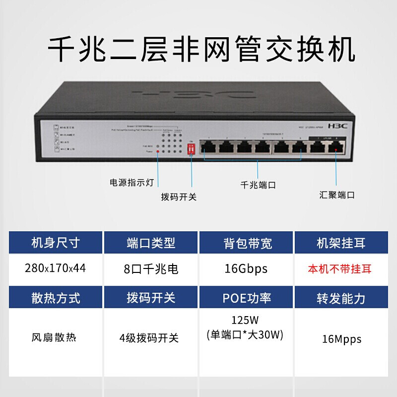 PWR 8口千兆POE供電交換機 集交換、供電與分流于一體的網絡利器
